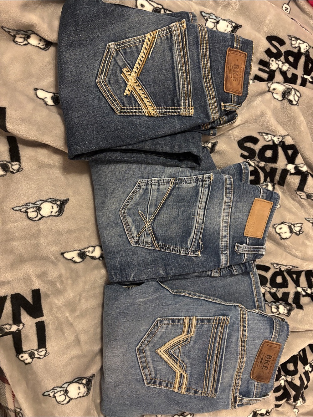 BKE Men's Blue Denim Jeans Trio